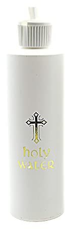 Ranuw 1 botella de agua bendita recargable con cruz dorada y tapa de rosca, suministros de iglesia, recipiente católico de agua bendita
