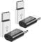 Mepsies Adaptador Micro USB a USB C (4 Piezas), Compatible con Samsung Galaxy, Celulares Tipo-C, Tabletas y Más (2 Negros y 2 Blancos)