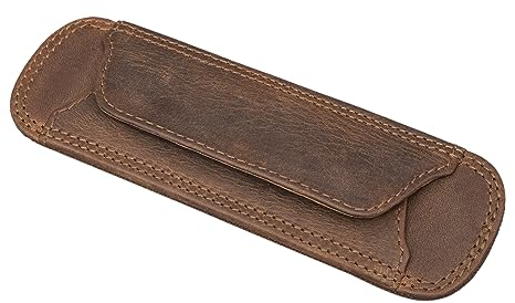 STILORD Schulterpolster Leder mit Druckknöpfen für Schultergurt Gurtpolster Gurtschutz gepolstert Polster Umhängetasche Echtleder Vintage, Farbe:mittel - braun
