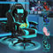 ELFORDSON Gaming Chair with 2-point Massage Lumbar Cushion, High Back PC Computer Game Chair, 150° Reclining Office Chair with Headrest & Footrest, 360° Swivel, Home Esports, PU Leather, Cyan