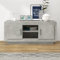 homiuse Meuble TV Gris Béton 102x35x45 cm Bois d'ingénierie Unité TV Design Epuré Armoire TV Bibliothèque Salon Meuble de Télévision Etagère de Rangement Cadres Photo Plantes Livres