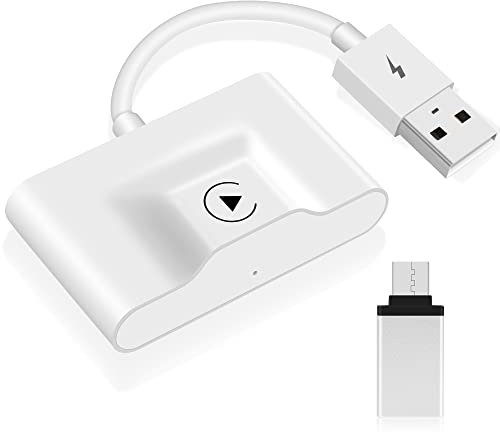 Carplay Wireless Adapter für iPhone, Wireless Carplay Adapter Dongle Konvertieren Verkabeltem zu Kabelloses, Plug & Play Automatische Verbindung für Verkabelte Carplay Auto Nach Dem Jahr 2016, Weiß