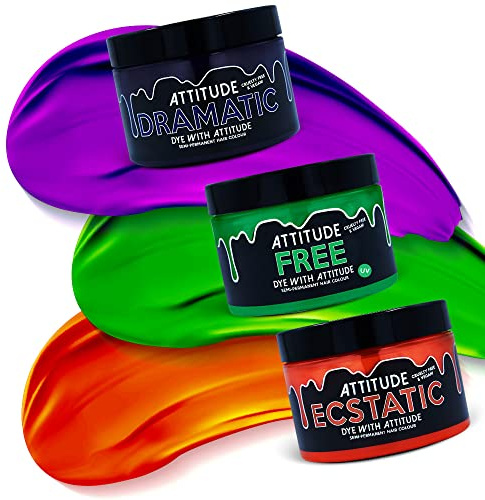 Attitude Hair Dye Semi-permanente Haarfarbe Trick Or Treat Trio Kombi-Set 3 Töpfchen Haarfarbe Mehrfarben