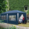 Jopassy Pavillon Wasserdicht 3x6 m Gartenpavillon mit 6 Seitenteilen Partyzelt UV-Resistent Gartenzelt 100g/m² Bierzelt Hochwertiges PE Plane Festzelt Blau