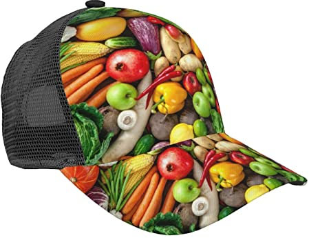 Irische Flagge Mesh Baseball Cap Workout Hüte Einstellbare Trucker Hut Sonnenhut Fischerhut Unisex, Frisches Obst und Gemüse, Einheitsgröße
