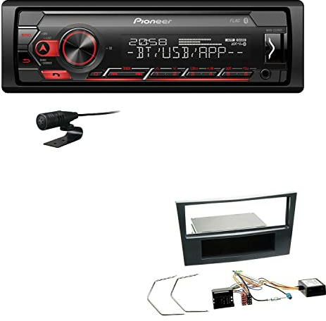 Pioneer MVH-S320BT 1-DIN Bluetooth Autoradio USB FLAC Spotify mit Einbauset passend für Opel Corsa D 2006-2014 Stealth Black inkl Canbus
