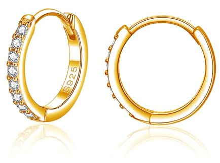 Bewenda Creolen Silber 925 Klein, 925 Sterling Silber Ohrringe Creolen, Unisex Ohrringe Kreolen für Damen Mädchen, Nickelfrei Hypoallergen Schlafen Knorpel Huggie Rund Ohrläppchen Ohrschmuck