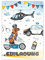 Minkocards 8 Einladungskarten zum Kindergeburtstag Junge Polizei Detektiv Einladungen zum Geburtstag Kinder bunte Geburtstagseinladungen