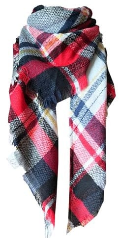 rtdgcv Damen-Dreiecksschal mit doppeltem, mehrfarbigem Karomuster und Halswärmer Kinder Schal Jungen