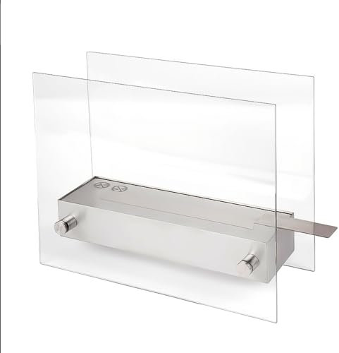 Tischkamin Elodie, Ethanol Kamin, Stahl Silber Bio-Ethanol Kamin Dekokamin