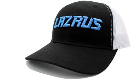 LAZRUS GOLF Snapback Golfmütze (mehrere Farben) Trucker-Stil und Nicht-Trucker-Stil, Schwarz (blaues Logo), 0-4