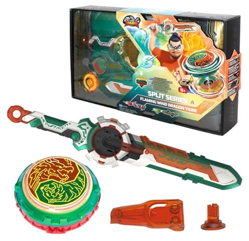 INFINITY NADO Toupie Split Series - Flaming Wind Dragon Tiger, Nado Jouet Enfant 5 6 7 8 9 10 11 12 Ans Garcon Fille