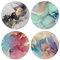 4 Pack Cell Phone Stand，Collapsible Cellphone Finger Grip Holder for Phones - Gray Purple Rose Gold Marble