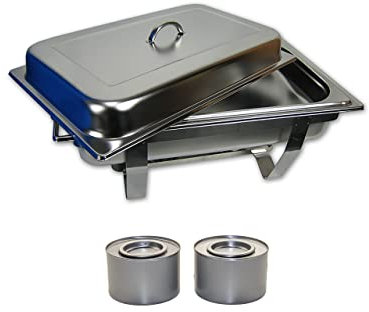 AcMax Chafing Dish Speisenwärmer Warmhaltebehälter Edelstahl 65mm Brennpaste