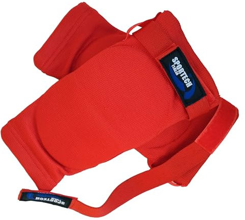 Sportech Italia - Coderas acolchadas Muay Thai Entrenamiento Artes Marciales MMA Kick Boxing Taekwondo Padel Moto | Codos acolchados Protección Codos (Rojo, S/M)