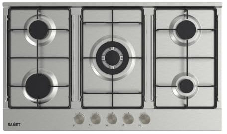 Edelstahl-Gaskochfeld mit 5 Brennern 90 cm - Apollo 2.0