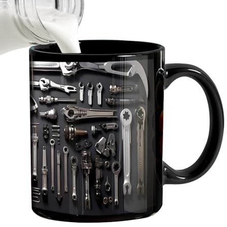 Mechanischer Becher, mechanische Tumbler-Werkzeuge – Keramik-Kaffeebecher für Männer – großer Wasserbecher für Schraubendreher, Bastler und Handwerker