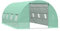 Outsunny Invernadero de Túnel 600x300x200 cm Invernadero de Jardín con Puerta Enrollable 8 Ventanas Cubierta PE 140g/m² y Tubo de Acero para Cultivos Plantas Verduras Verde