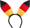CARPETA Haarreif * Hasenohren in Deutschland-Farben * als Verkleidung für zu WM 2018 und Fussball-Mottoparty // tolle Verkleidung für eine lustige Motto-Party // Accessoire Tiara Reif