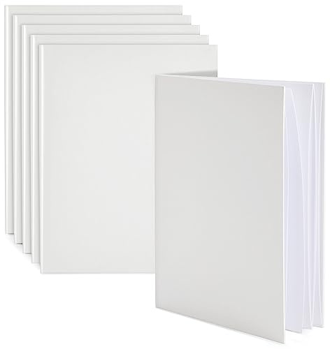 Paper Junkie Lot de 6 livres vierges blancs à couverture rigide pour enfants pour écrire des histoires, scrapbooking et journal non ligné – 18 feuilles/36 pages chacune – 21,6 x 27,9 cm