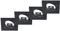 meineWunschleuchte 4er Set Deckeneinbaustrahler eckig in Schwarz matt, 8cm x 8cm