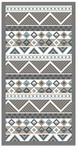 Panorama Vinylteppich - Modell Vinylteppich Azteke Blau Farbe - 60x110 cm - Verschiedene Größen - Deko Küche, Läufer und Outdoor