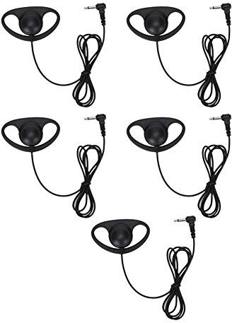 VBESTLIFE 5PCS Earphone, 3.5mm Jack D-Shape Earpiece Headset for Two Way Radios Walkie Talkie, for Police, Military, Nightclubs, Bars, Paintball, Security, Restaurants, Hotels, Bouncer, etc