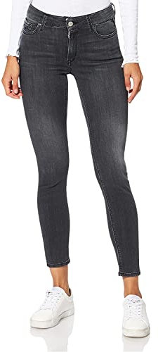 Replay Damen Jeans Luzien Skinny-Fit mit Power Stretch, Dark Grey 097 (Grau), 28W / 30L