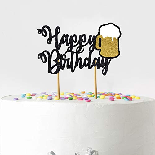 Beer Cup Happy Birthday Cake Topper