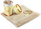 Muslimische Gebetsteppich und Gebetskette mit elegantem Zylinder Geschenkbox | Janamaz | Sajjadah | Weiche islamischen Gebetsteppich | Islamische Geschenke Set | Gebet Teppich Matte, Taft Stoff, Sahne