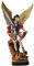 QIANLING 31 cm St. Michael Statue, Erzengel Michael Statue, San Miguel Engel Statue, Erzengel Michael besiegt Luzifer Trampel Dämon Statue Religiöse Sammlung Engel Skulptur (groß)