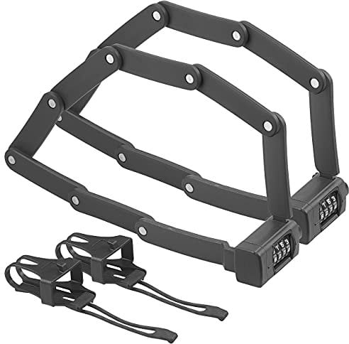 Semptec Urban Survival Technology E-Bike Fahrradschloss: 2er Pack Faltschloss mit 4-stelligem Zahlencode, 3,5-mm-Stahl, 82 cm (Fahrrad-Motorrad-Schloss, Klappschloss Fahrrad)