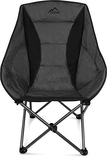 normani Deluxe Campingsessel Relaxsessel XXL Moonchair Schalensitz- Comfort Camping-Stuhl - Gepolsterter Outdoor Klappstuhl, Traglast: 150 Kg (330 lbs) Farbe Grau