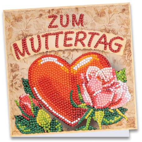 Ideen mit Herz Diamond-Painting-Grußkarte | 16 x 16 cm | 370 g/m² | inkl. Umschlag & Werkzeug (Muttertag)