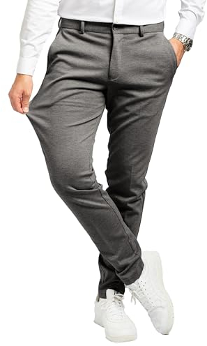 Performance Pants Herren Dunkelgrau (Größe 34W/34L) - Stilvolle Herren Hosen Stretch - Chino Hose Stretch - Stilvolle Anzughose - Modische Praktische Männer Hosen für Business & Freizeit