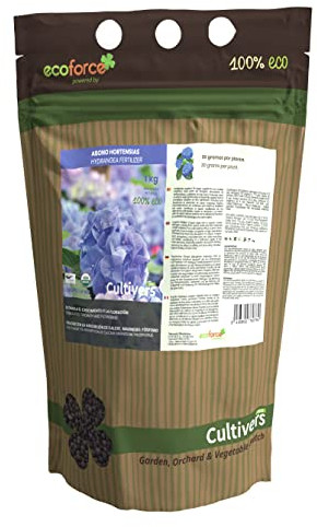 CULTIVERS Engrais organique hortensia et camélia, 1 kg, engrais 100% bio et végétalien. Améliorer la floraison et activer la couleur des fleurs