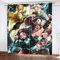 Fgolphd Japanischer Manga Demon Anime Verdunkelungsvorhänge Für Jungen Und Mädchen Schlafzimmer Kinderzimmer Perforierte Vorhänge (7,150 × 166CM)