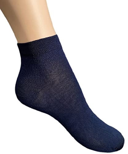 Infinity 12 Paia Calzini Sneakers Uomo Donna In Puro Cotone Filo di Scozia Elasticizzato (Blu, 35-38)