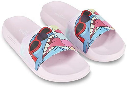 Disney Damen Lilo and Stitch Slides – Damen Klassische Lilo und Stitch Slide Sandalen Lilo und Stitch Slip On Slides Schuhe, rose, 38 EU