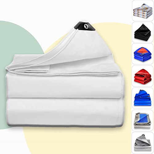Lona de Lona con Ojales de Polietileno 3 x 5 m, Resistente a la Intemperie, 0,32 mm, para Camping, Piscina de 160 g/m²