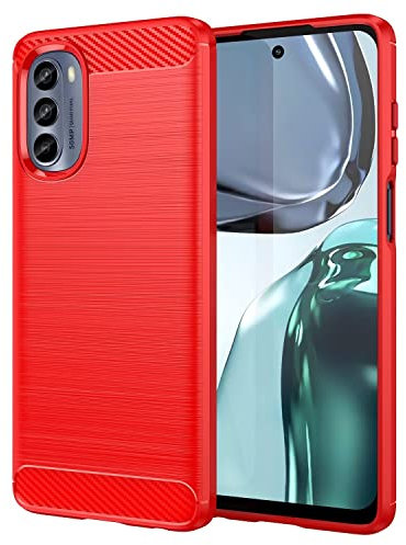 Topme Custodia in Silicone per Motorola Moto g62 5G (6.5 Inches), [custodia per Telefono in Stile Spazzolato] - Rosso
