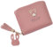 Damen Geldbeutel,PU Geldbeutel Mini Geldbörse für Frauen Coin Purse Wallet,Niedliche Cartoon-Geldbörse,Geldbeutel Damen aus Glattem und Weichem Kunstleder,mit Mehreren Kartenfächer und Fächern,Altrosa