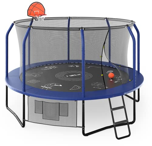 Unix Line Supreme Game Outdoor Trampoline for Children and Adults, Safety Tested (CE). Premium Equipment Set Included, Ready-to-Draw Permatron™ (USA) Jumping matt.