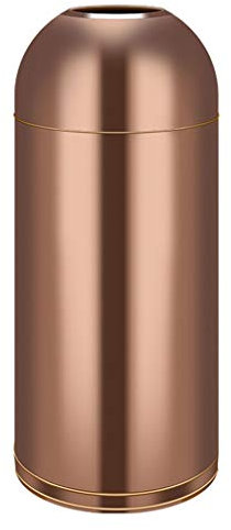 DYPASA Corbeille à Papier Poubelle supérieure ouverte en dôme en métal for les cafés du centre commercial Poubelle De Bureau (Color : Rose gold, Size : 45L)