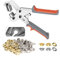 BILLION GOLD Set di pinze per occhielli, professionali, per teloni, tessuti, tende da sole, tende con 500 occhielli in metallo (10 mm)
