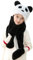 3 in 1 Winter Tierhut Panda Mütze Schal Fäustling Combo Pandahut niedliche Kapuze Hoodie Mützen Plüschtier Beanie Tiermütze