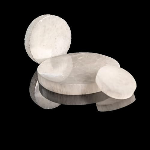 AMA Mart Selenite Charging Plate - 7 cm Round Disk for Crystal Charging and Cleansing