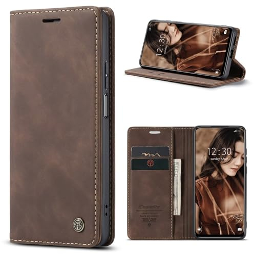 GoodcAcy Handyhülle für OnePlus 8 Hülle Premium Lederhülle Klappbar Flip Case Tasche Magnet Kartenfach Standfunktion Schutzhülle für OnePlus 8 - Kaffee