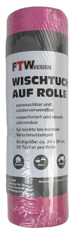 FTWDesign Universal Wischtuch auf Rolle in pink