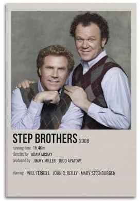 Step Brothers Filmposter auf Leinwand, Raumdekoration, Poster für Schlafzimmer, Wohnzimmer, Wände, 30 x 45 cm, ungerahmt
